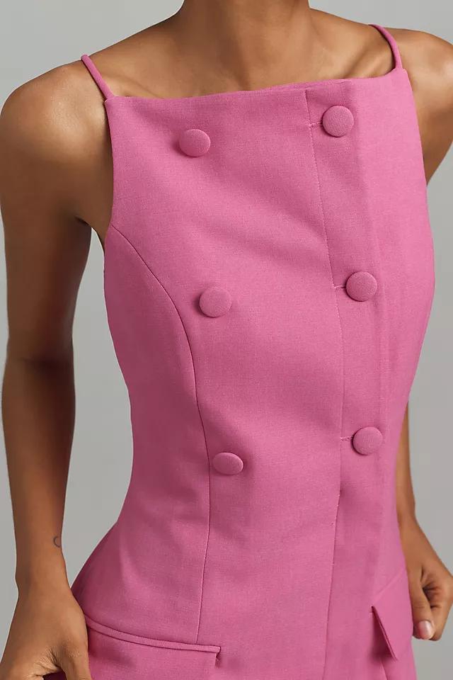 Maeve Sleeveless Square-Neck Button-Front Mini Dress Product Image