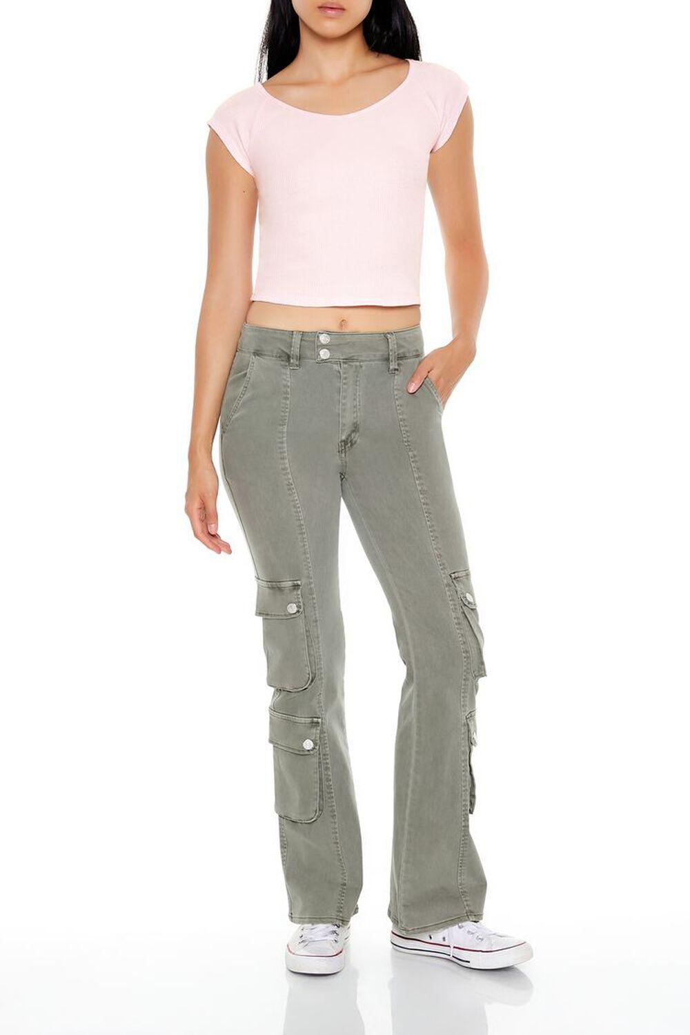 Thermal Cap-Sleeve Cropped Tee | Forever 21 Product Image