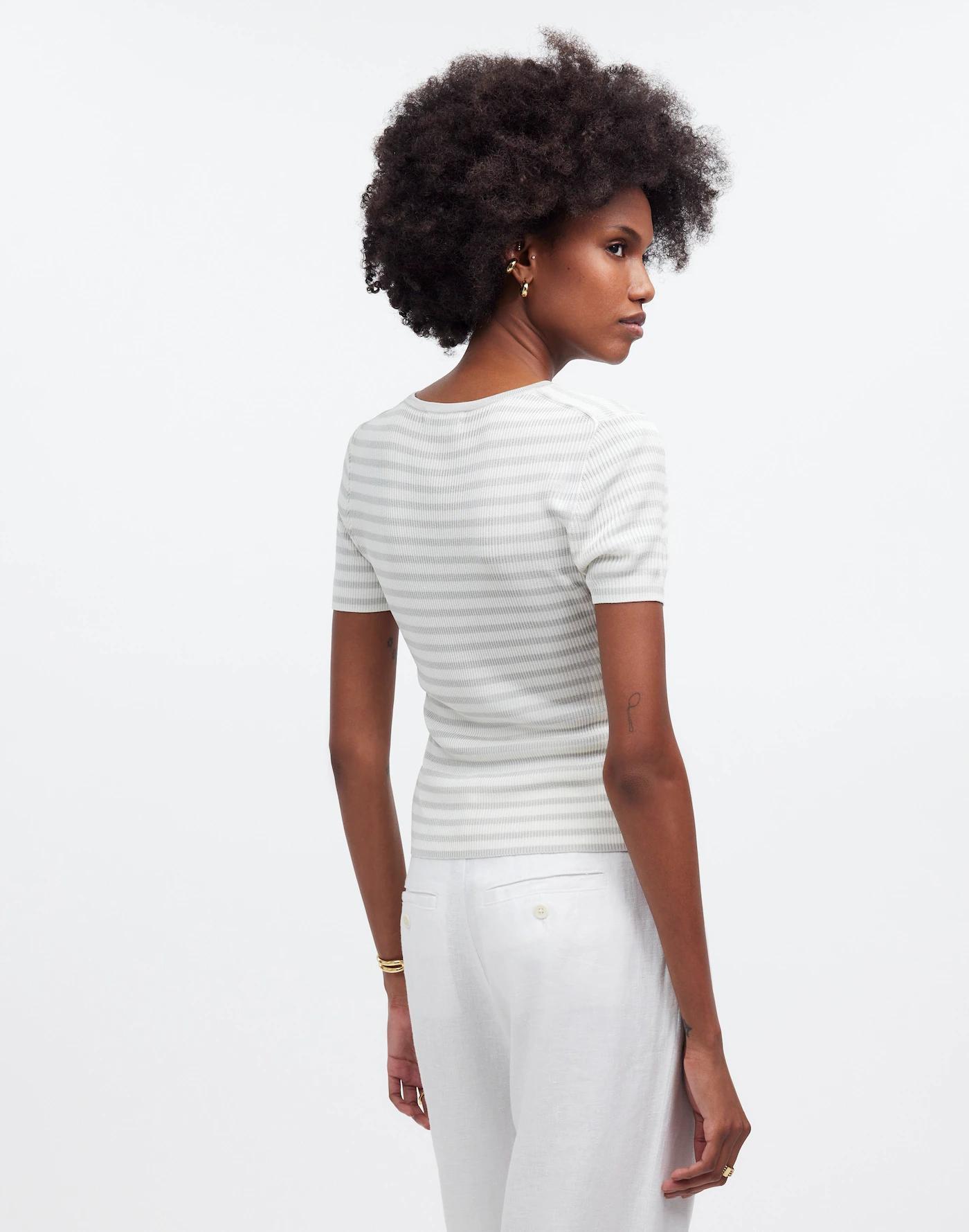Micro-Rib Sweater Tee Product Image
