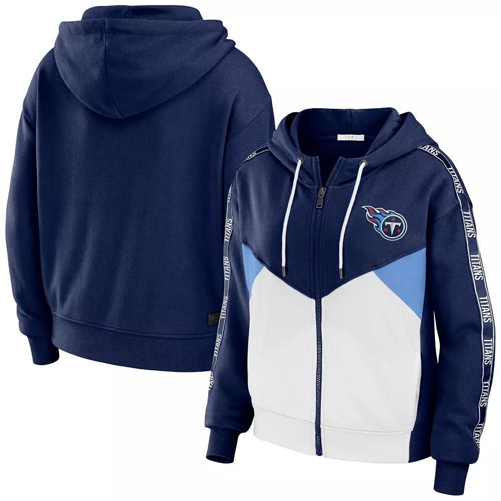 Women's WEAR by Erin Andrews Brown/White Cleveland Browns Color-Block Full-Zip Hoodie, Size: 2XL Product Image