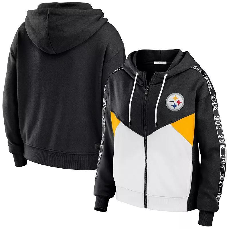 Women's WEAR by Erin Andrews Royal/White Buffalo Bills Color-Block Full-Zip Hoodie, Size: XL, Blue Product Image