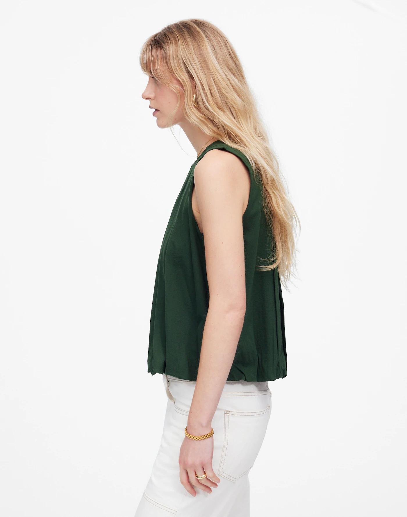 Sleeveless Crewneck Bubble Top Product Image