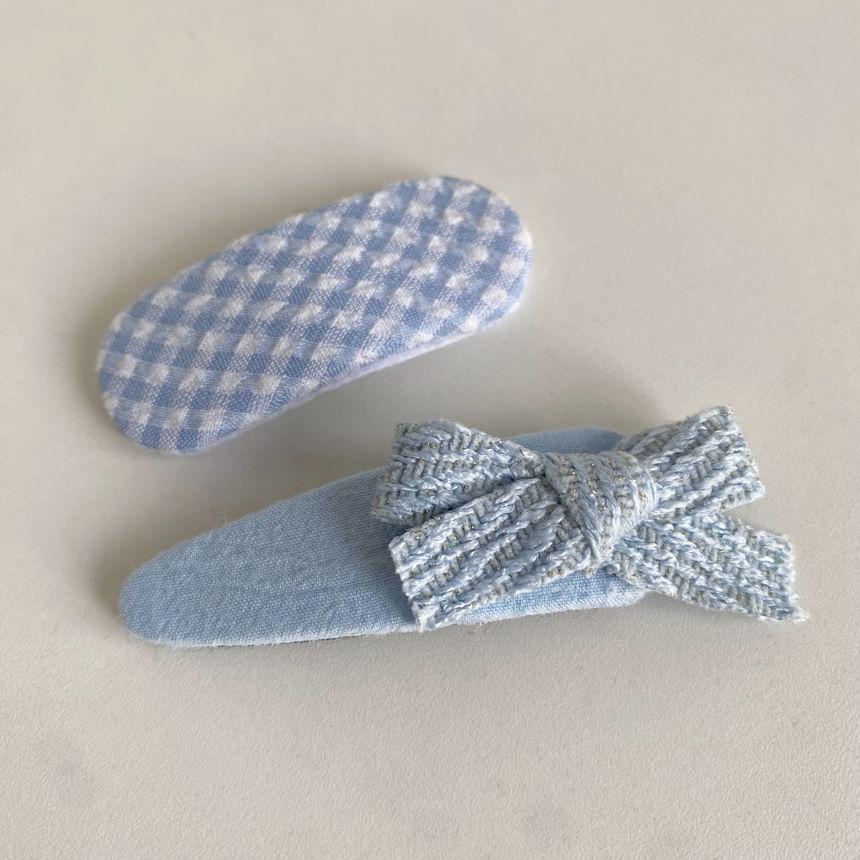 Bow Faux Pearl Hair Clip Set Product Image