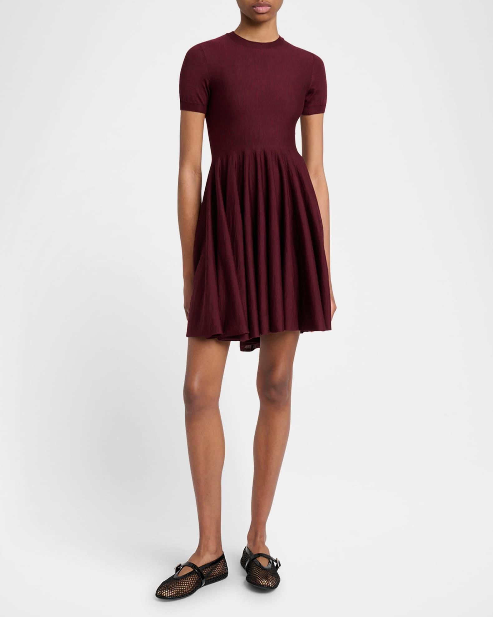 Short-Sleeve Fit-&-Flare Mini Dress Product Image