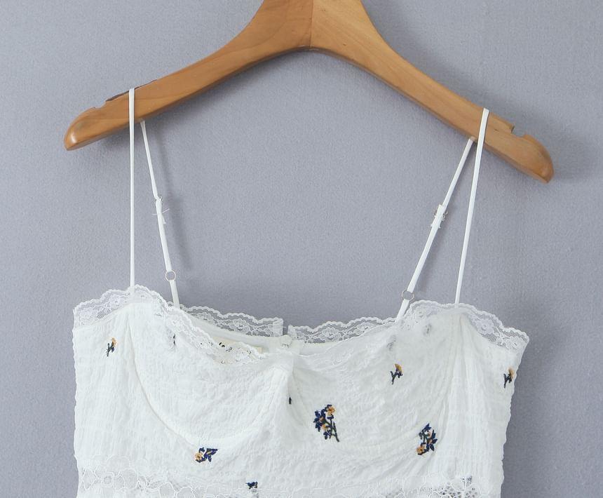 Spaghetti Strap Lace Mini A-Line Dress Product Image