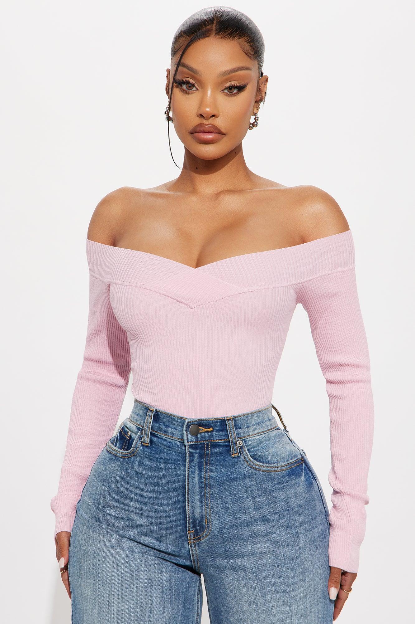 Sam Sweater Bodysuit - Pink Product Image