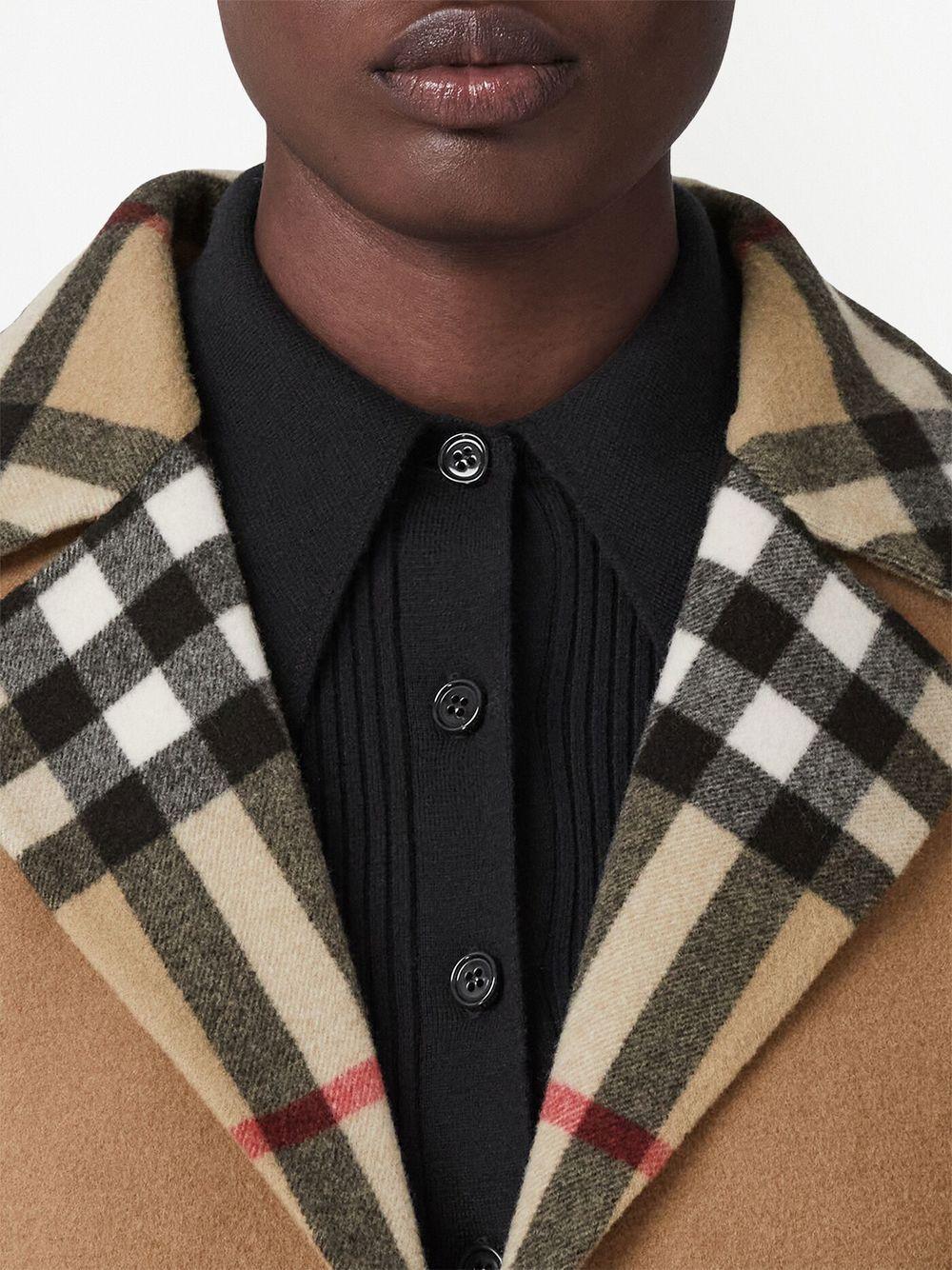 reversible check wool coat Product Image