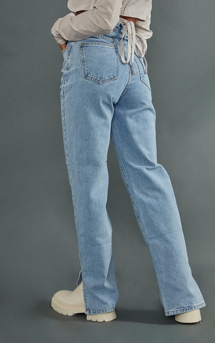 Petite Light Wash Split Hem Jeans Product Image