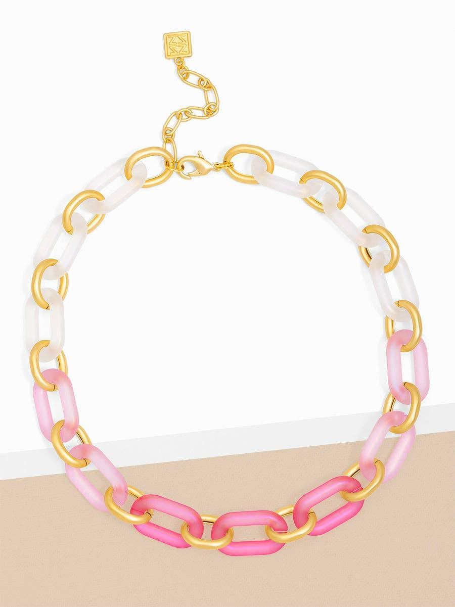 Multi-Color Resin Oval Links Collar Necklaces Product Image