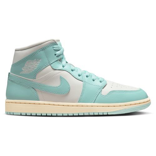 Jordan Womens Jordan AJ 1 Mid - Womens Basketball Shoes Light Dew/Sail/Muslin Product Image