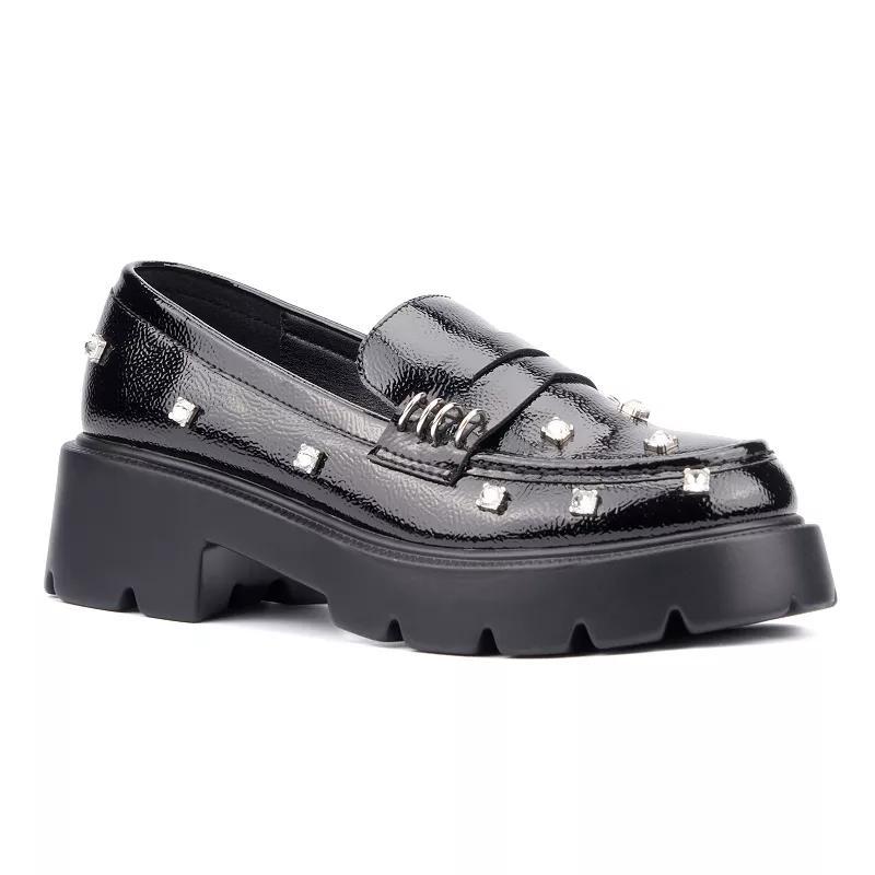 Olivia Miller Luscious Women's Rhinestone Loafers, Size: 9, Black Product Image