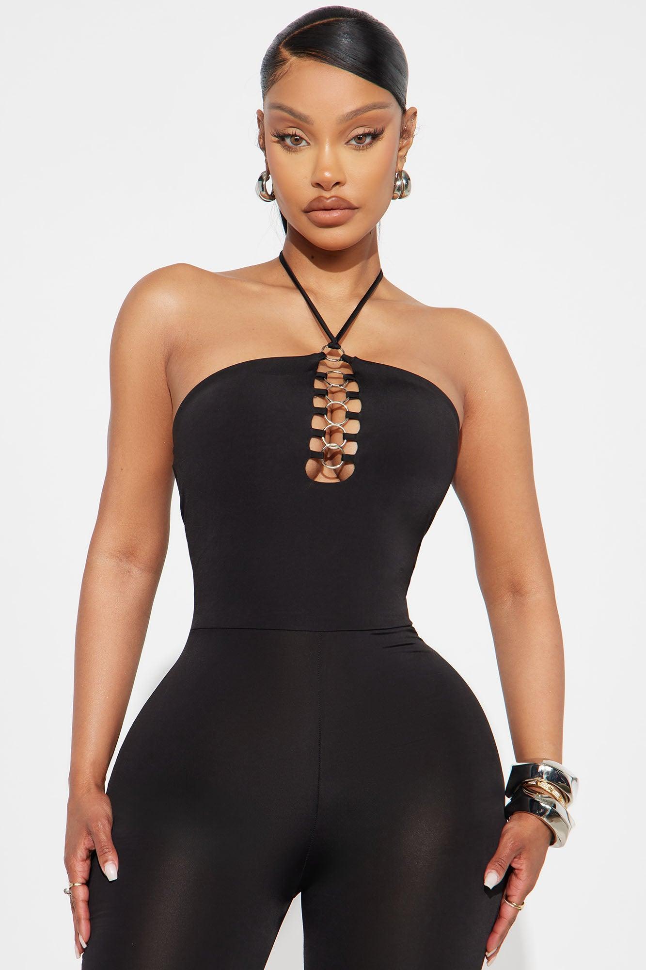 Haydee Halter Flare Jumpsuit - Black Female Product Image