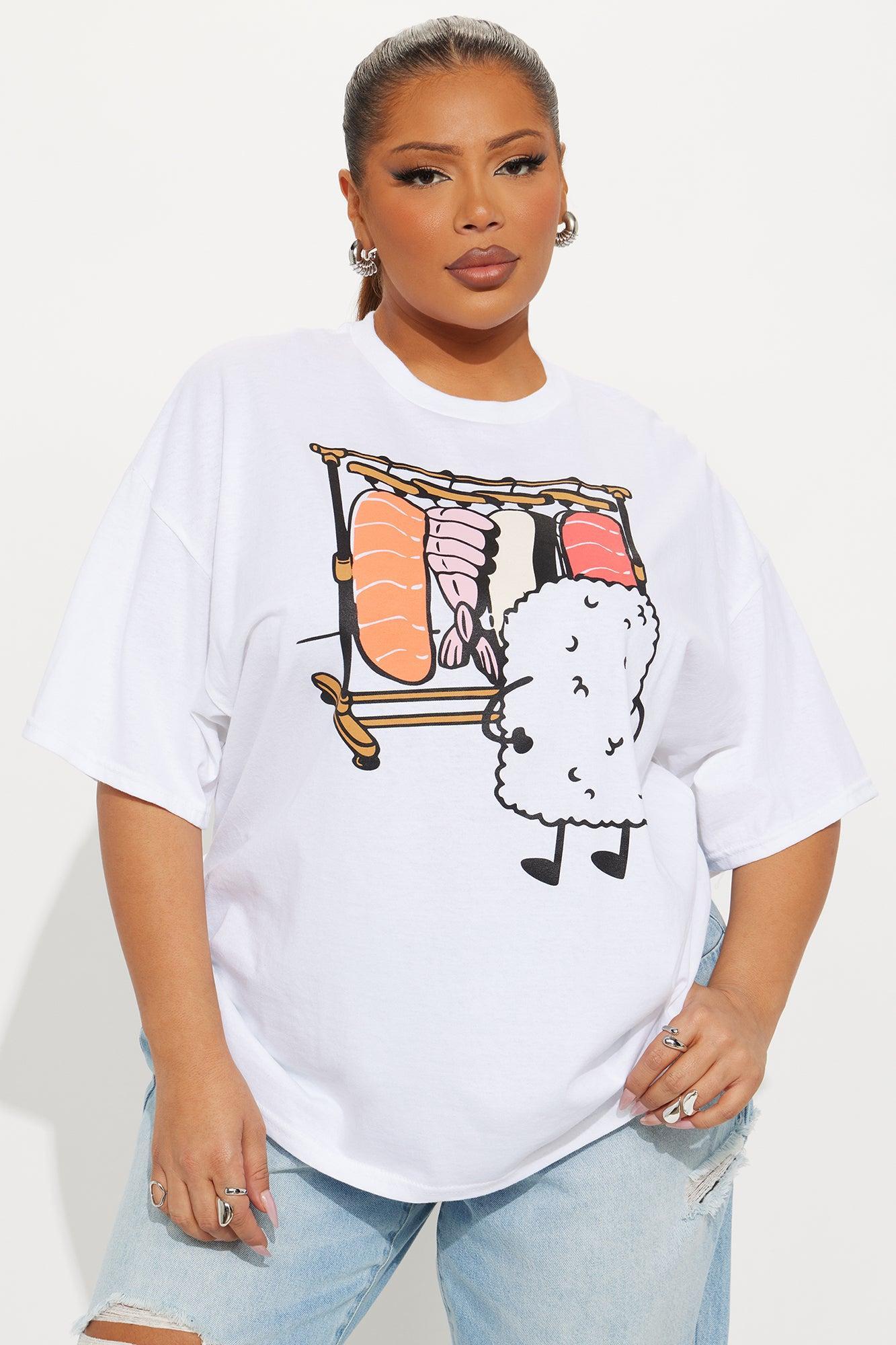 Sushi Drip Oversized Tee - White Female Product Image
