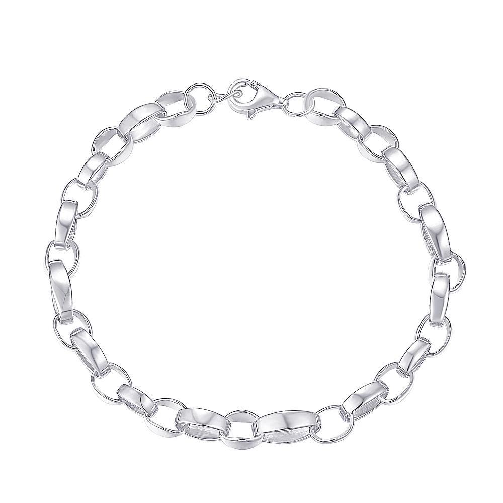 Argento Forte Platinum Over Silver Link Bracelet, Women's, Size: 7.5", Sterling Silver Product Image