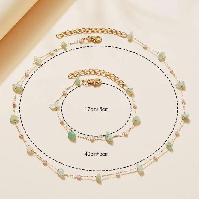 Set: Gemstone Necklace + Bracelet Product Image