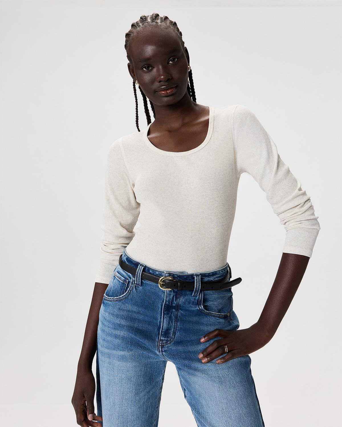 Quince | Women's Micro-Rib Long Sleeve T-Shirt Organic Cotton Product Image