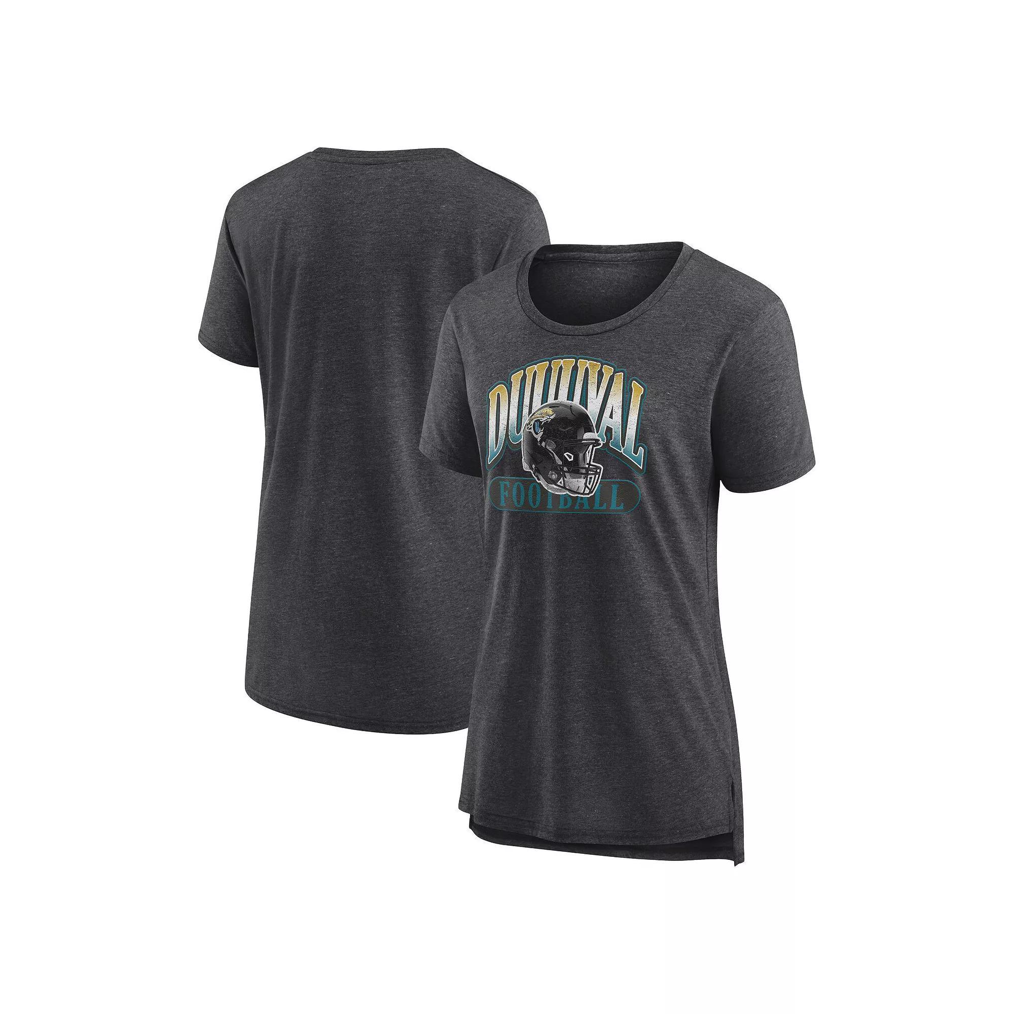 Women's Fanatics Branded  Heather Charcoal Jacksonville Jaguars Our Pastime Tri-Blend T-Shirt, Size: Medium Product Image