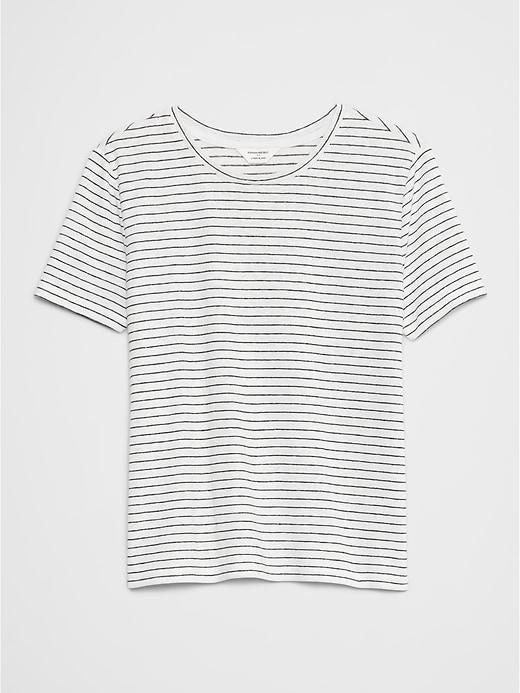 Linen-Blend Crew-Neck Top Product Image