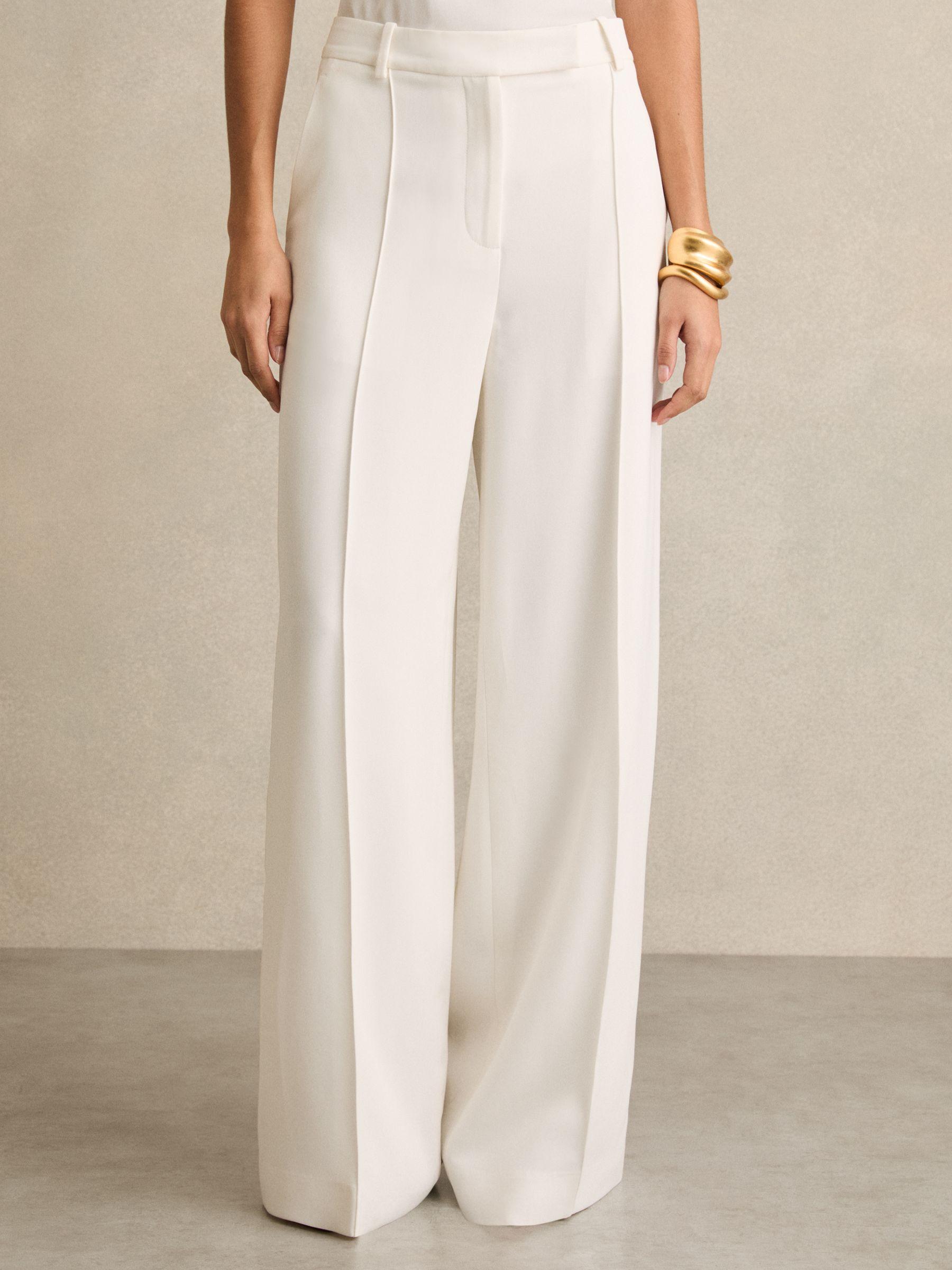 Petite Stretch-Cotton Wide-Leg Jeans in Light Blue Product Image