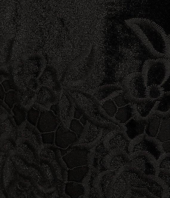 Layered With Love Samantha Strapless Embroidered Floral Velvet Jacquard Mini Dress Product Image