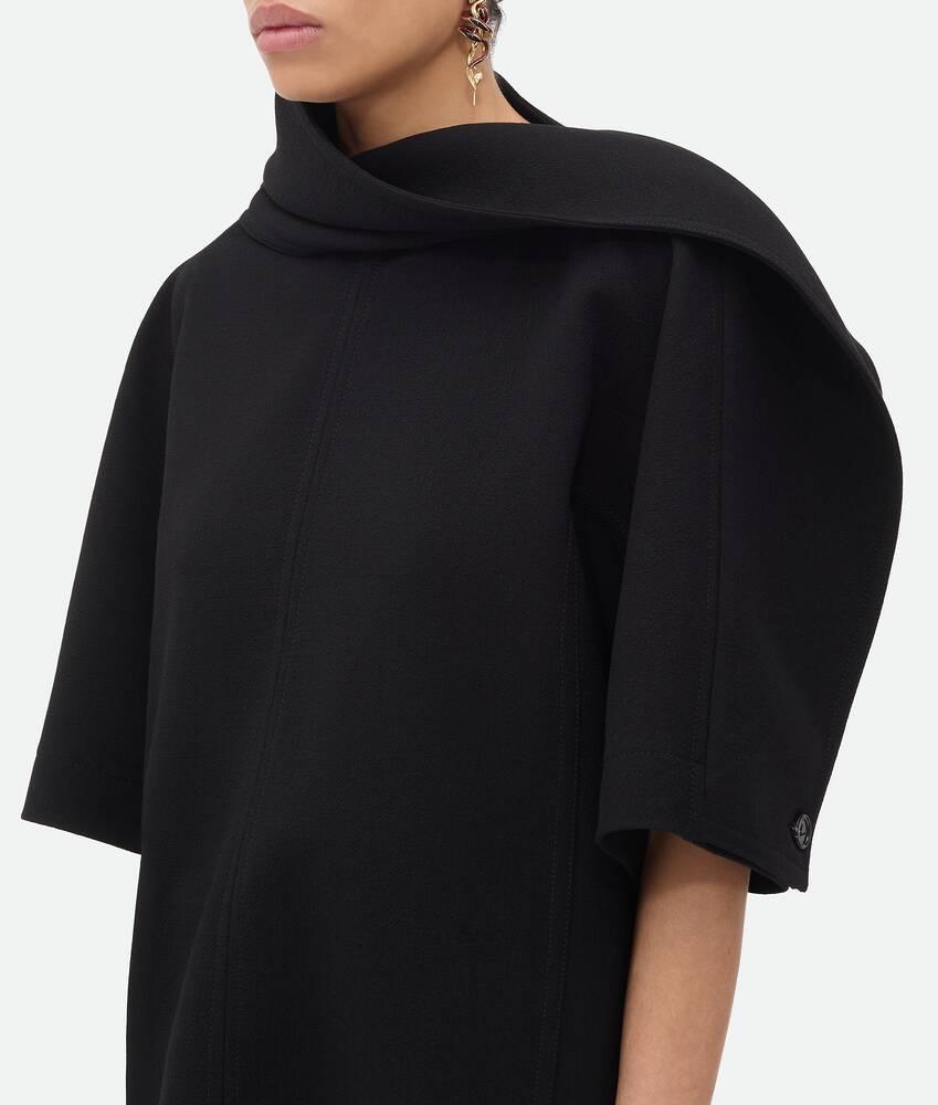Women's Wool Crepe Top in Black Product Image