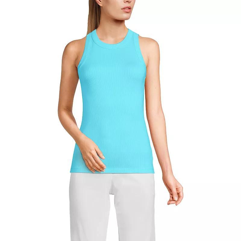 Women's Lands' End Crew Neck Tank Top, Size: XL, White Product Image