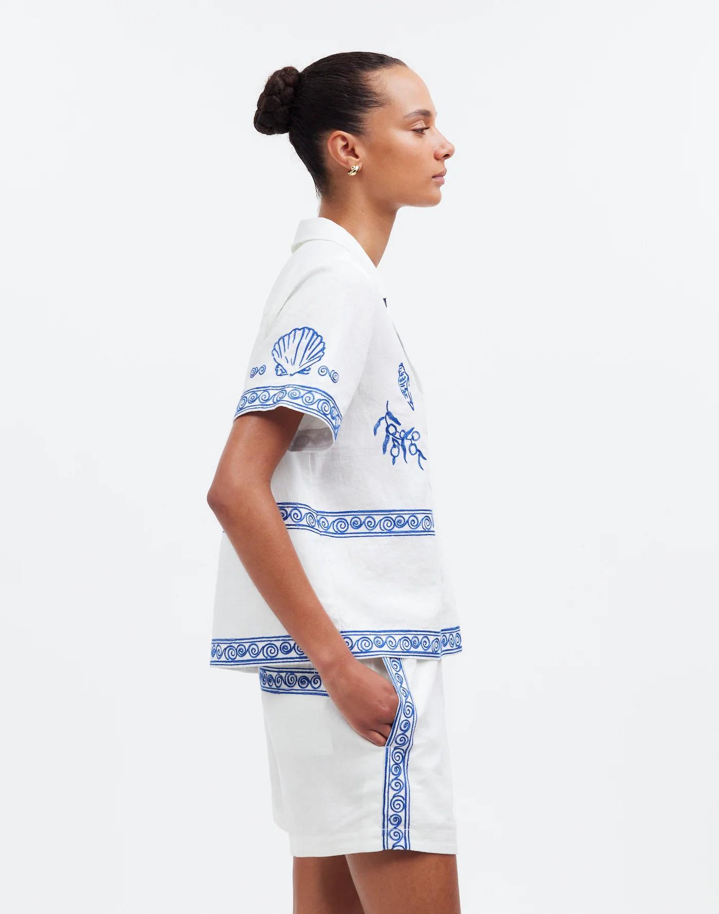 Madewell x Lisa Says Gah! Embroidered Button-Front Shirt Product Image