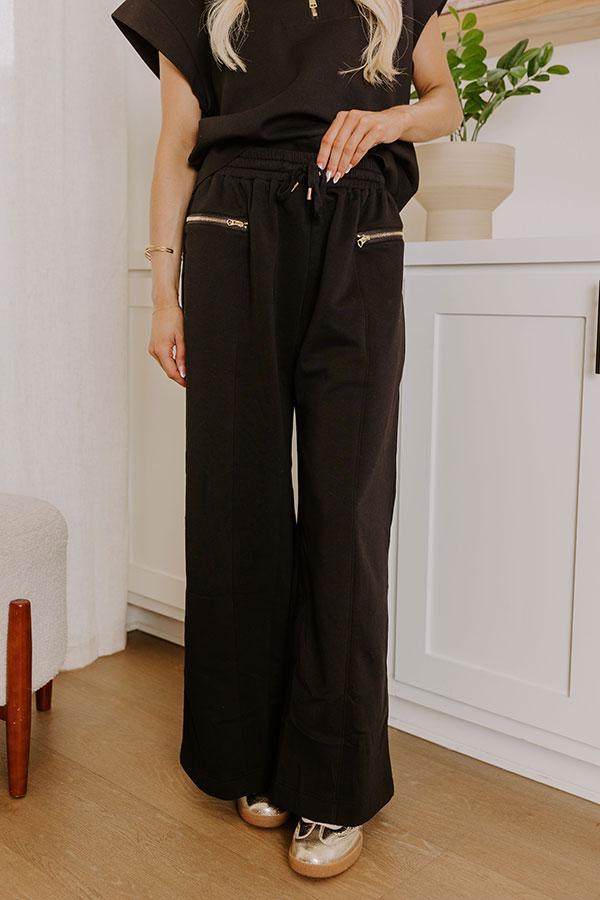 Street Style Chic High Waist Scuba Pants in Black Product Image