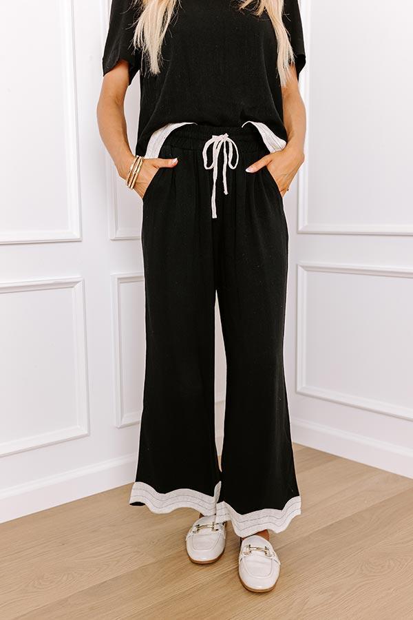 Paris Cafe High Waist Linen-Blend Pants Product Image