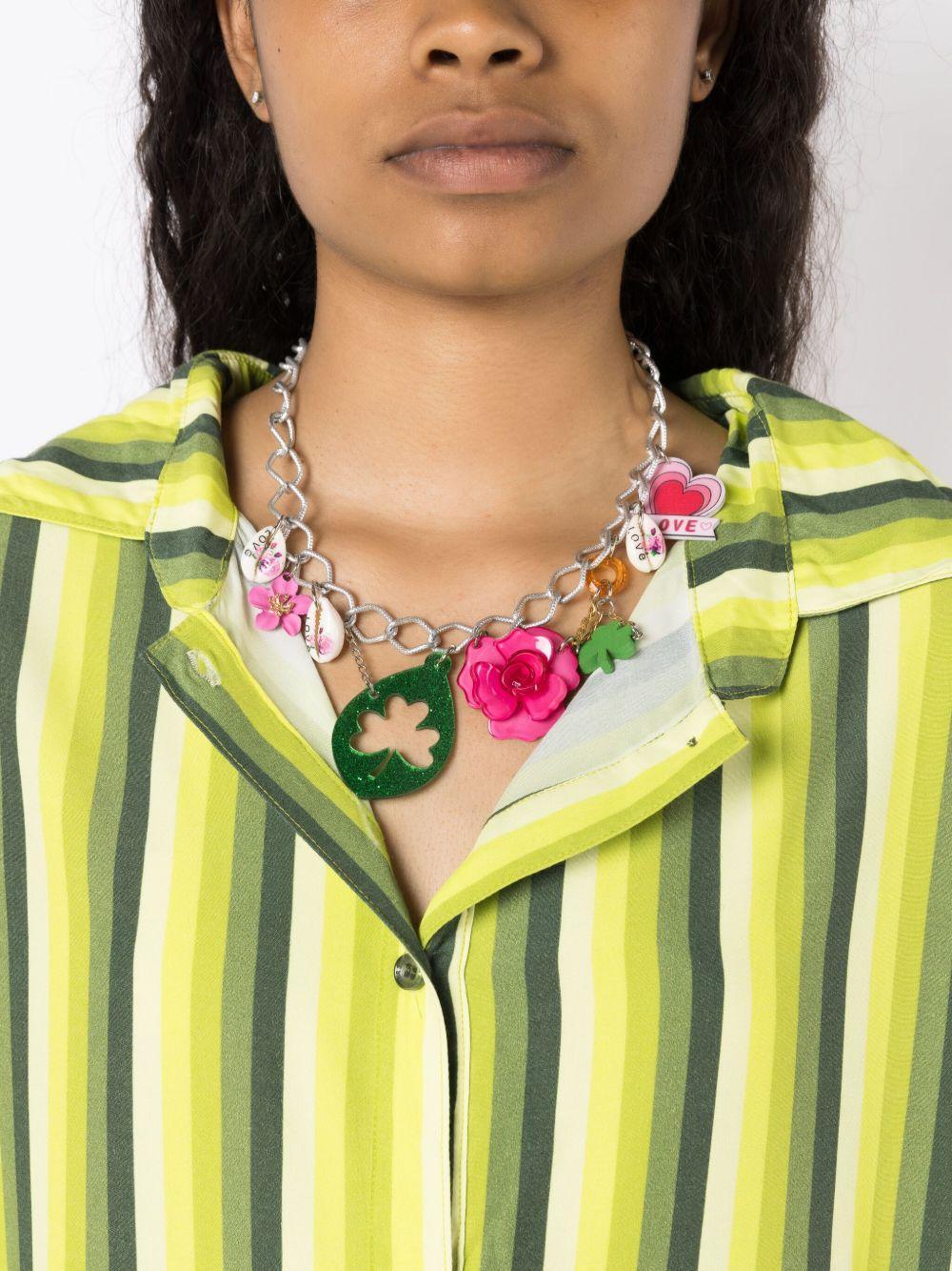 rose-pendant chain-link necklace  Product Image