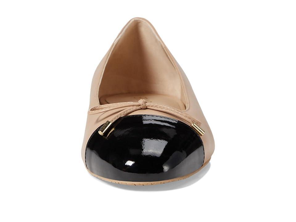 Womens Sleek Bow Leather Ballerina Flats Product Image