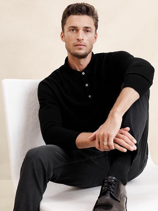 Merino Polo Sweater Product Image
