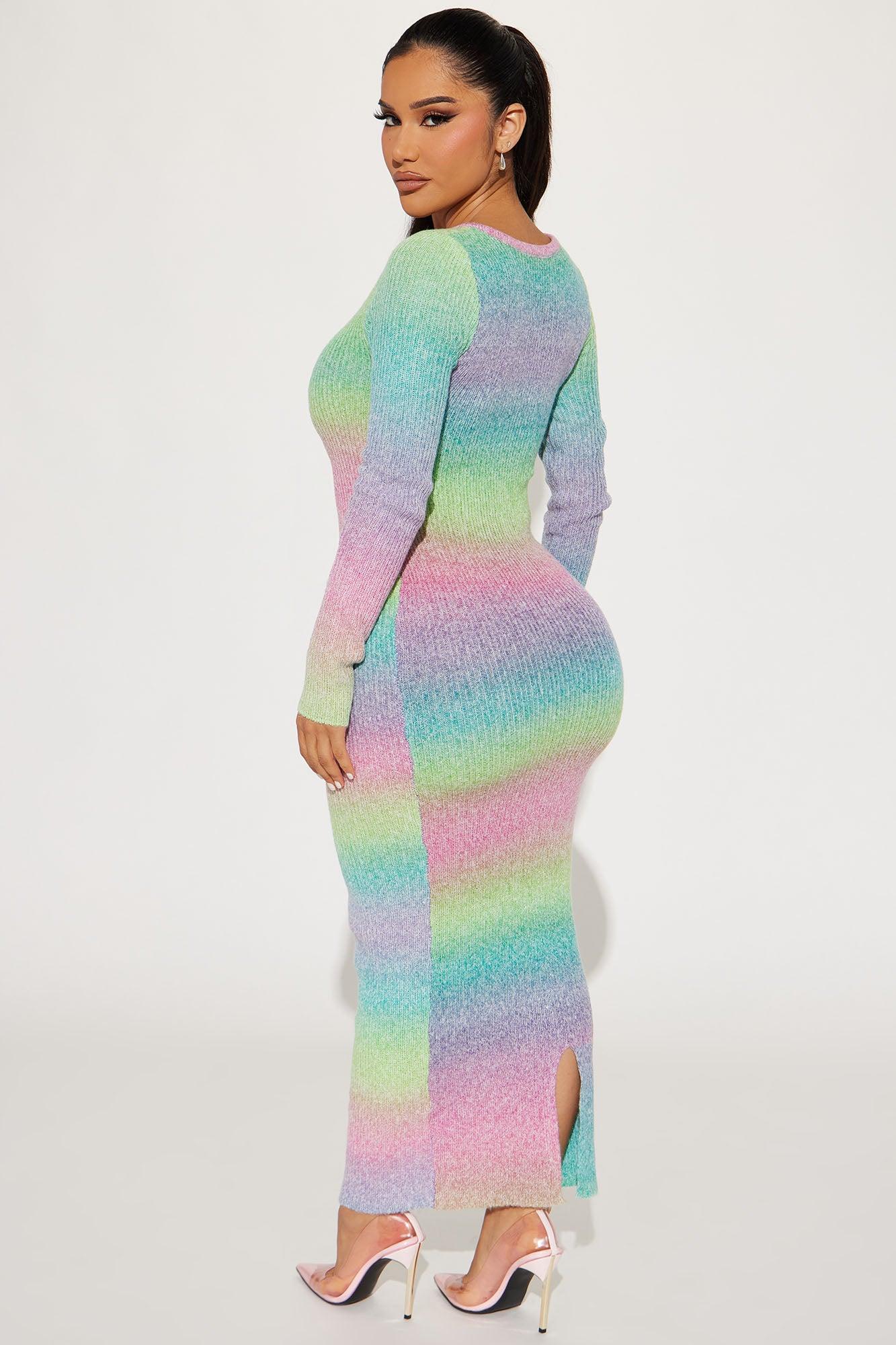 Vivian Sweater Maxi Dress - Multi Color Product Image