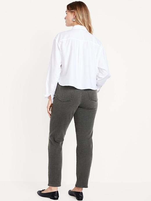 High-Waisted Built-In Warm OG Straight Ankle Jeans Product Image