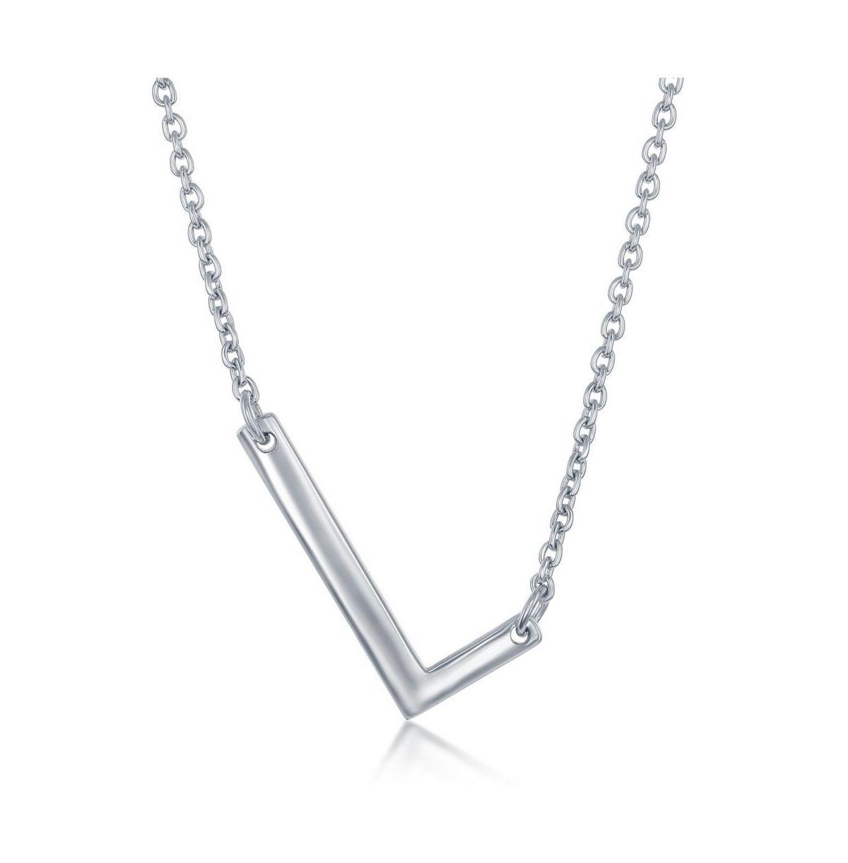 Sterling Silver Sideways Initial Necklace, Women's, Size: 16-18" ADJ, Sterling P Product Image