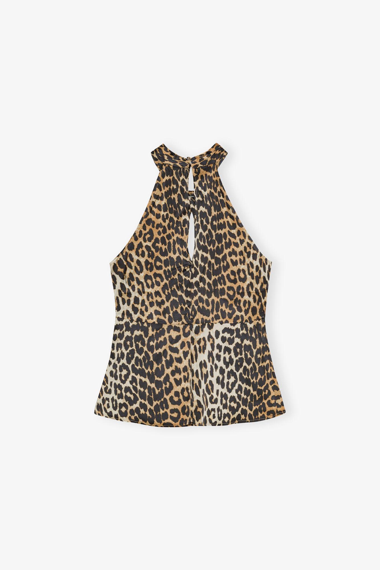 Leopard Print Satin Top Product Image