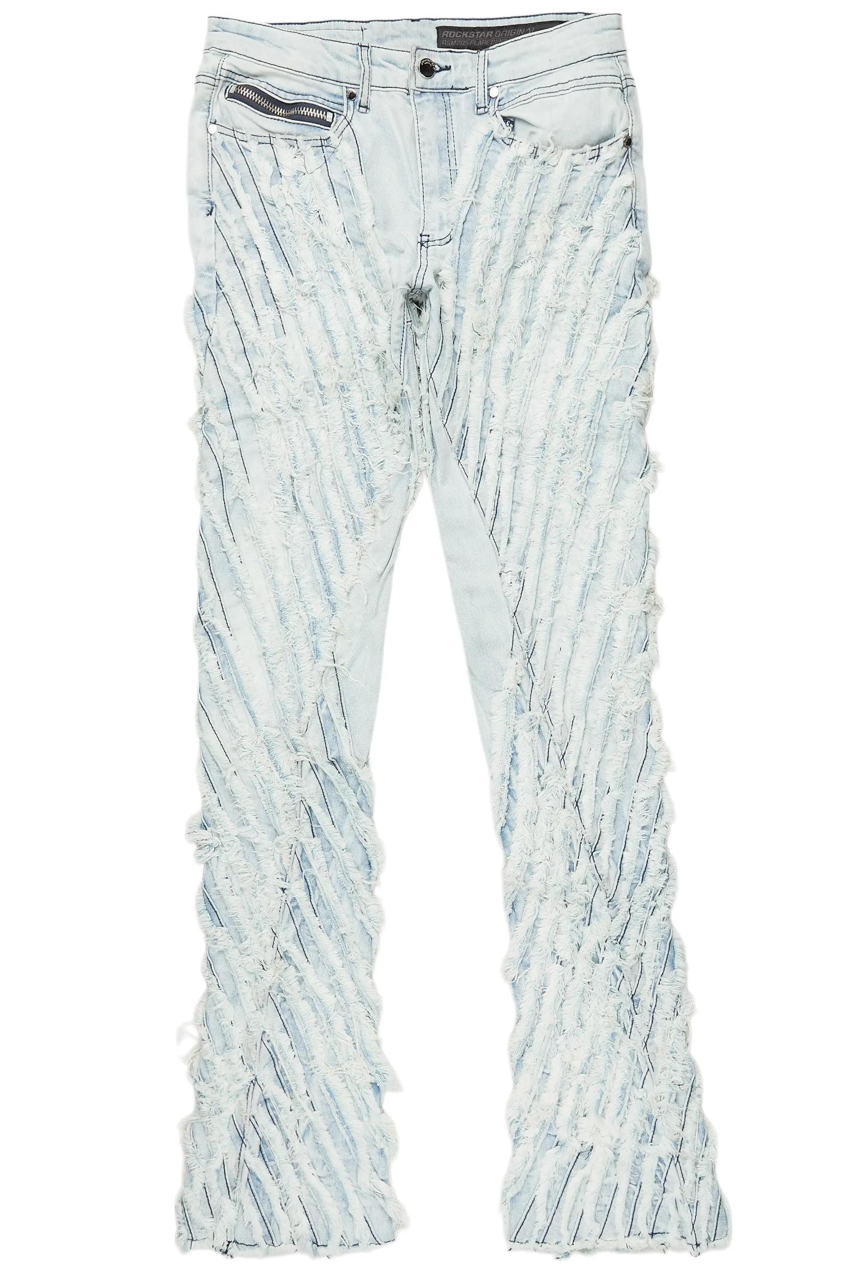 Figg Light Blue Stacked Flare Jean Male Product Image