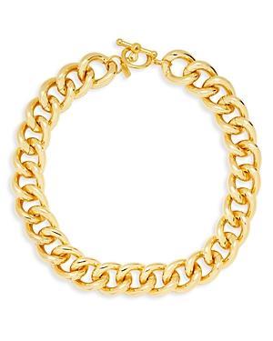 Kenneth Jay Lane Chunky Chain Link Collar Necklace in 18K Gold Plated, 18.5 Product Image