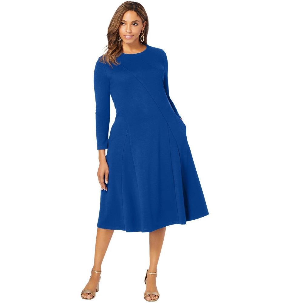 Dreams & Co. Women's Plus Size Short French Terry Zip-Front Robe - 2X, Soft Iris Product Image
