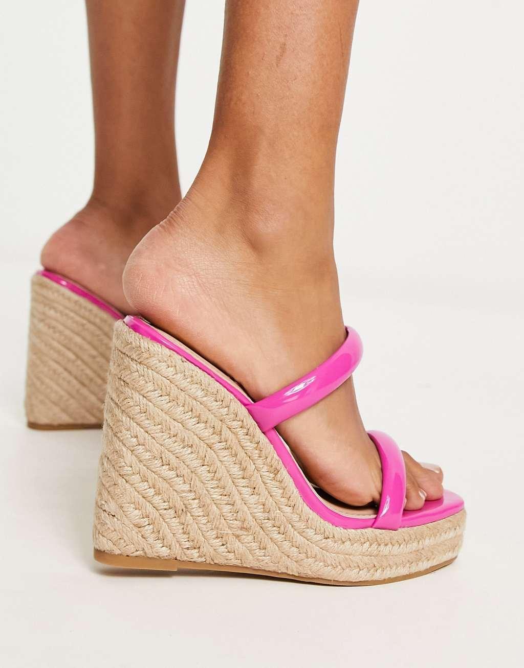 Glamorous Wide Fit espadrille wedge heeled sandals Product Image
