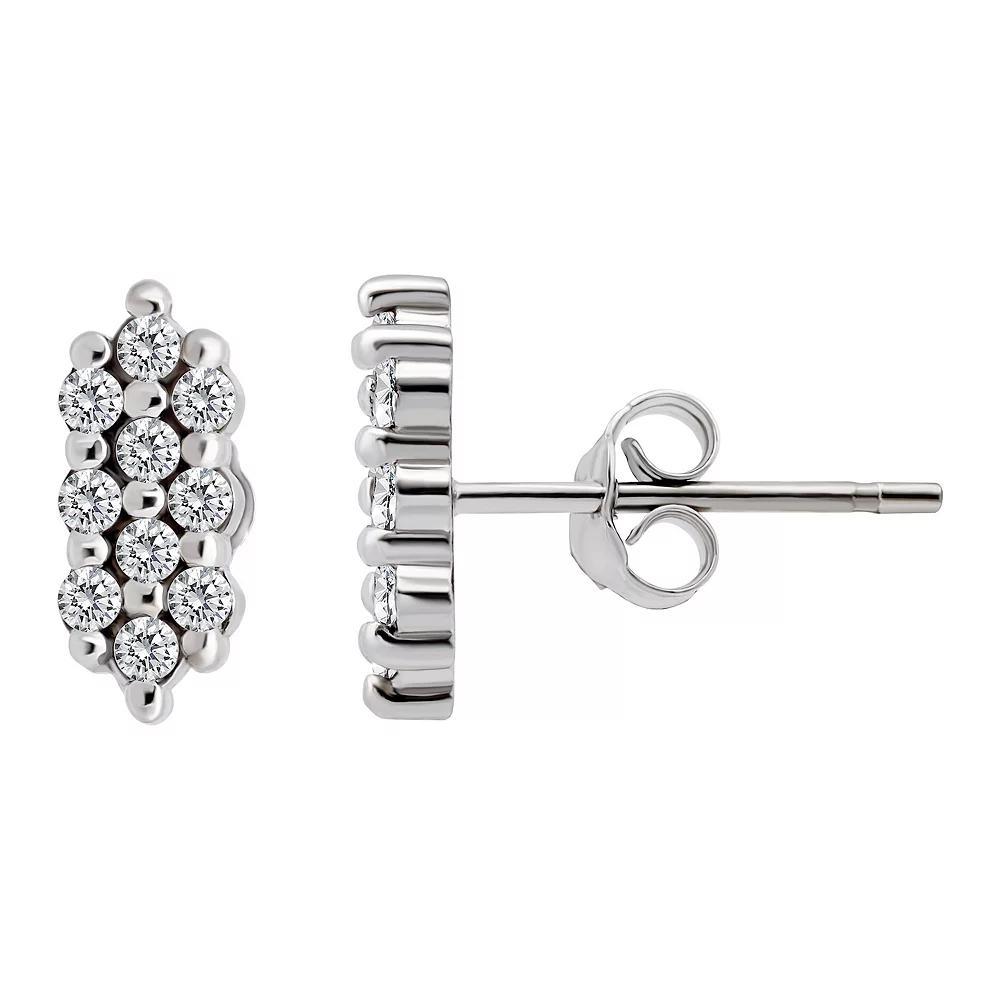 Aleure Precioso Sterling Silver Cubic Zirconia Cluster Stud Earrings, Womens, Gold Tone Product Image
