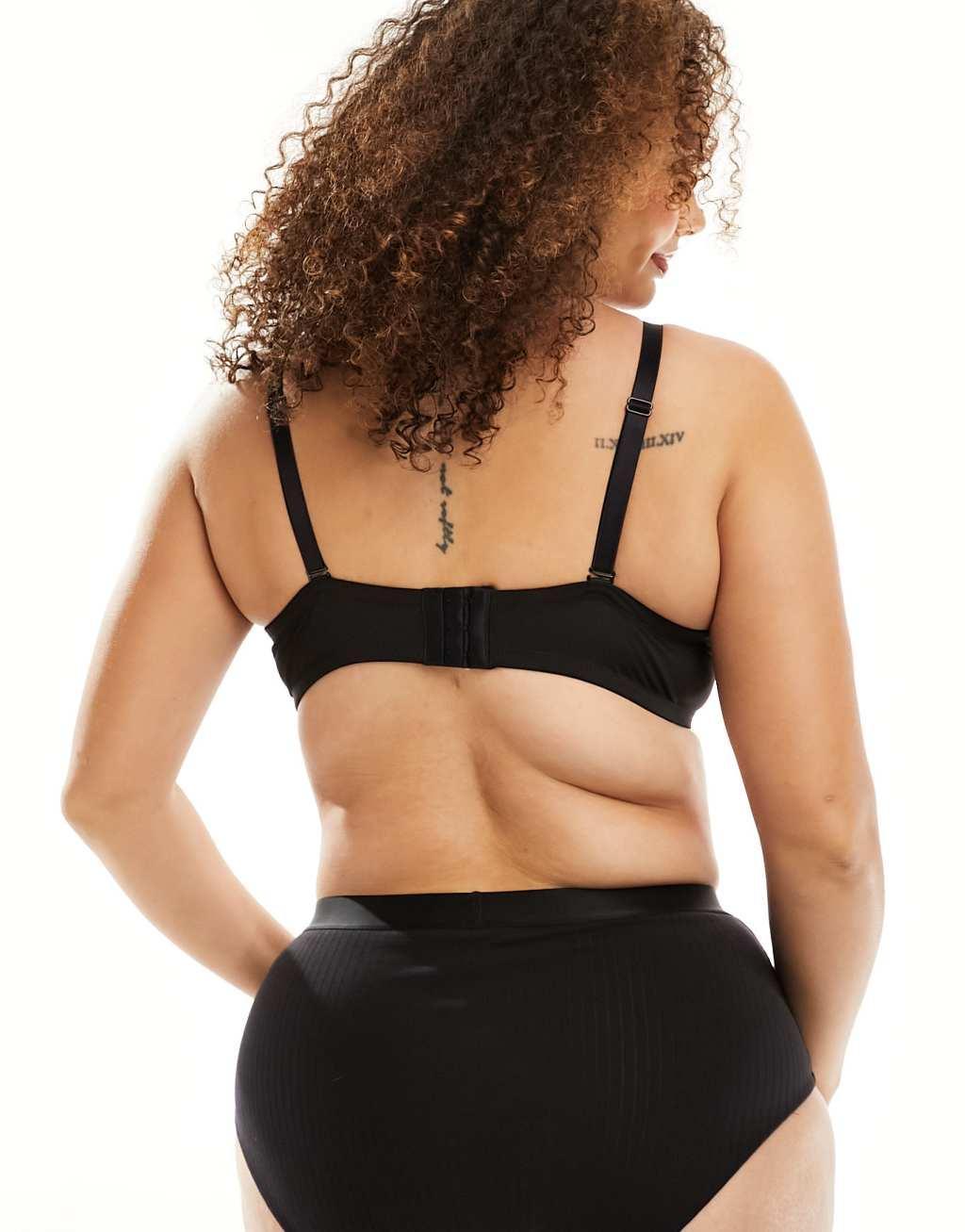Ivory Rose Curve strapless bra in black Product Image