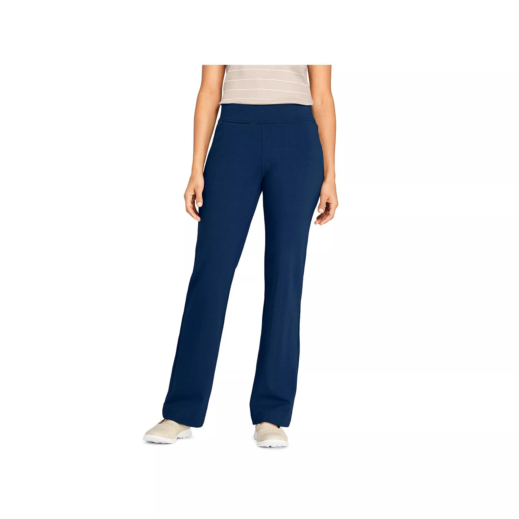 Petite Lands' End Starfish Straight-Leg Pull-On Pants, Women's, Size: Large Petite, Deep  Blue Product Image