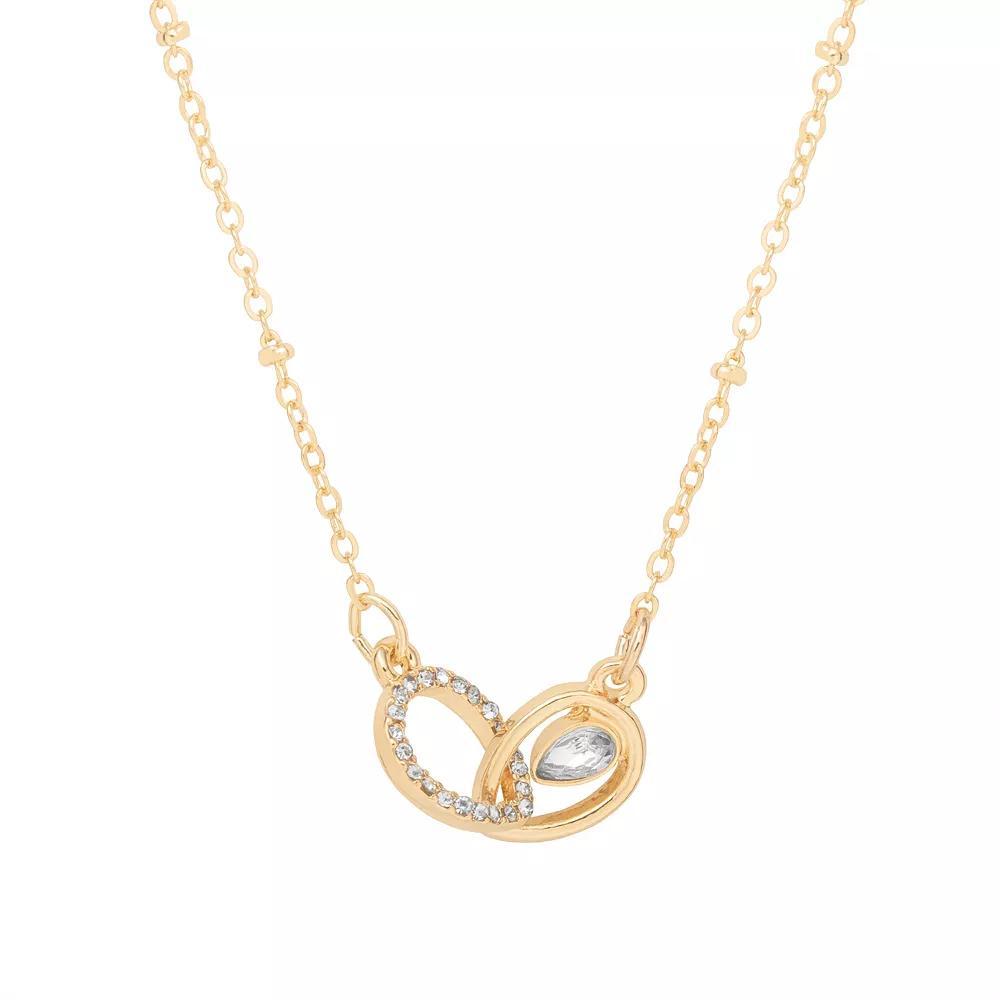 LC Lauren Conrad Gold Tone Link Pendant Necklace, Women's, Clear Product Image