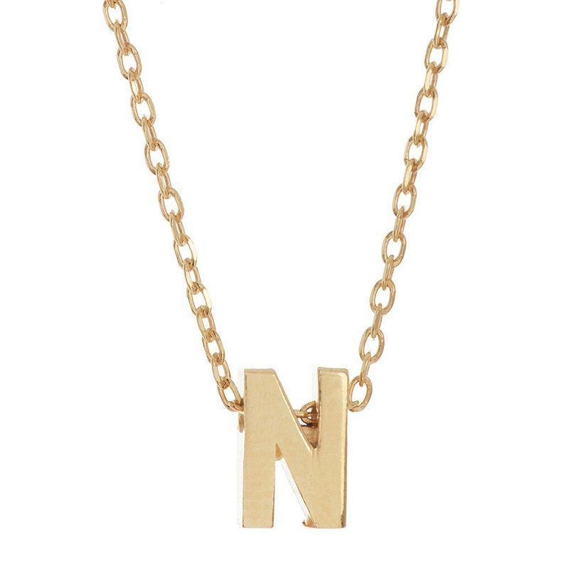 Adornia Mini Initial Pendant Necklace, Women's, Gold Tone H Product Image