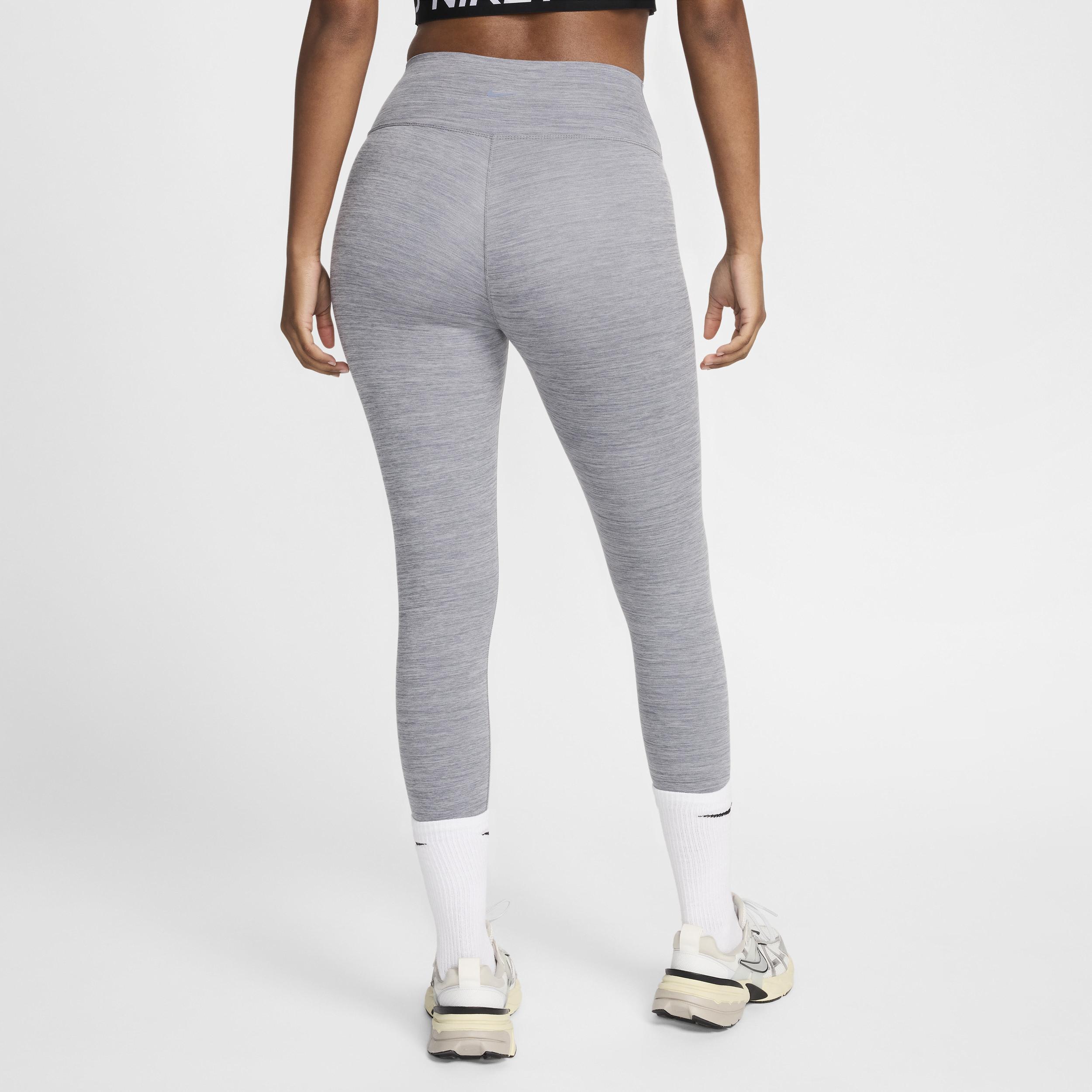 Women's Nike One High-Waisted Crop Leggings, Size: XXL, Grey Grey Product Image