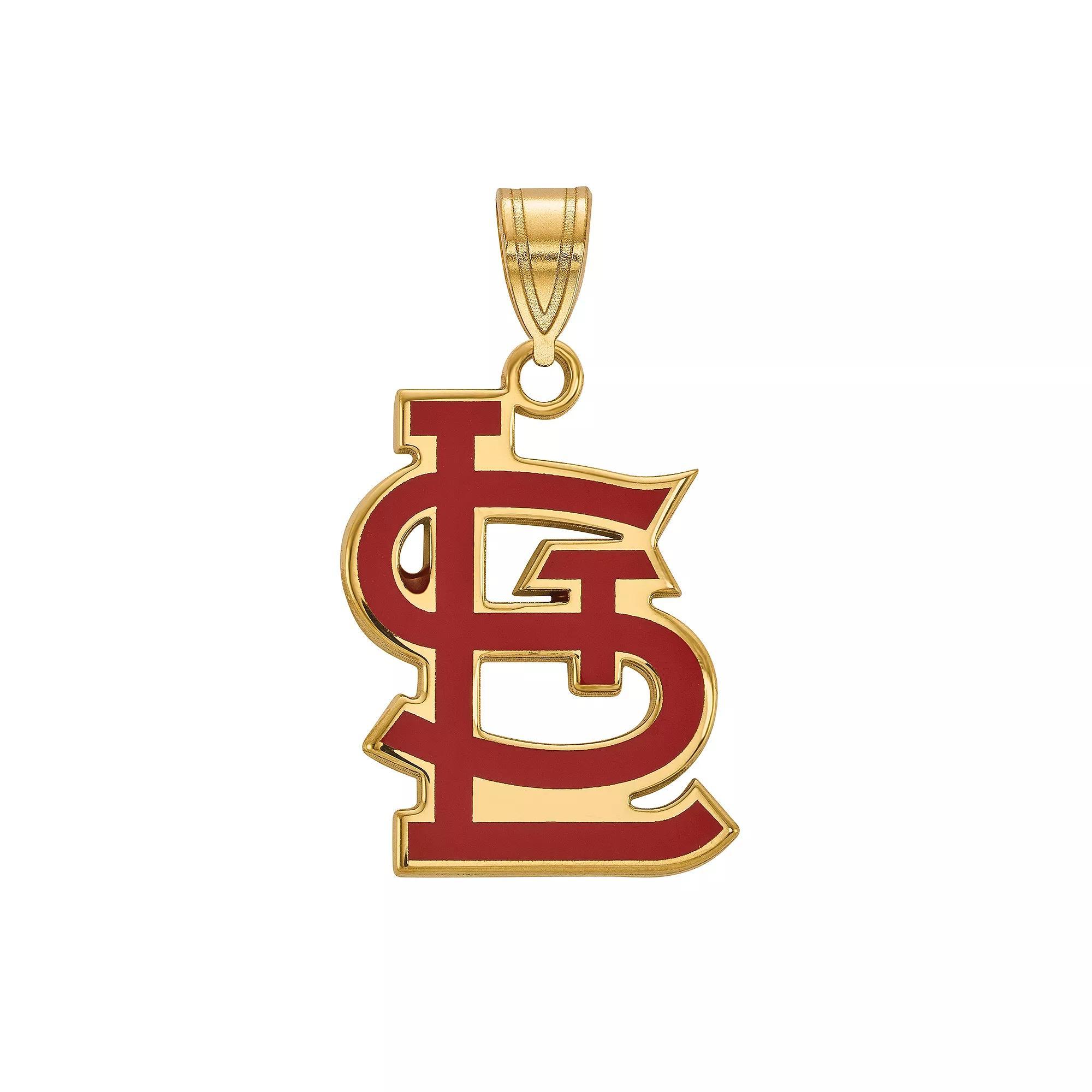 LogoArt Sterling Silver St. Louis Cardinals Large Enameled Pendant, Women's, Size: 24 mm, Gold Tone Product Image