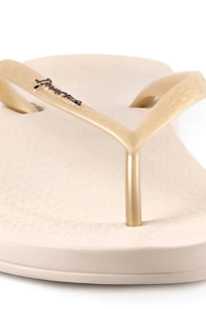IPanema Ana Beige/Gold Flip Flops Product Image