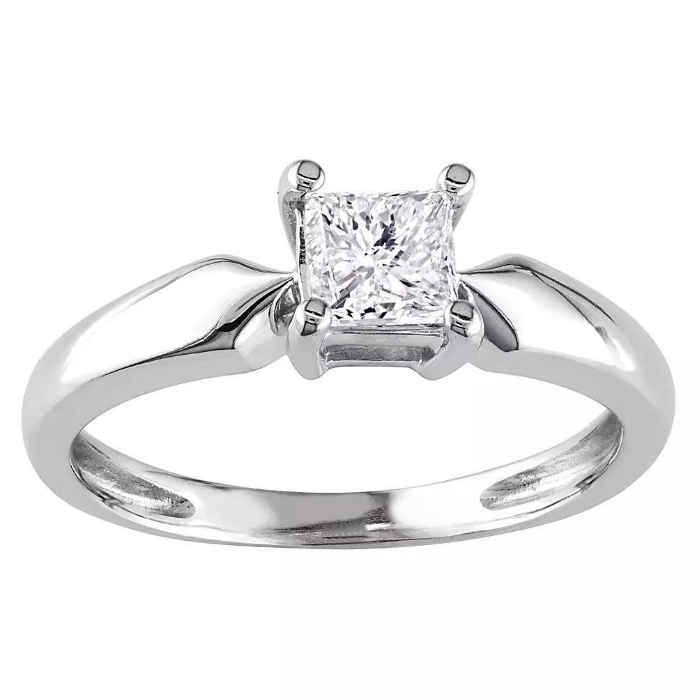 Stella Grace 14k White Gold 1/2 Carat T.W. Diamond Solitaire Ring, Women's, Size: 4.50 Product Image