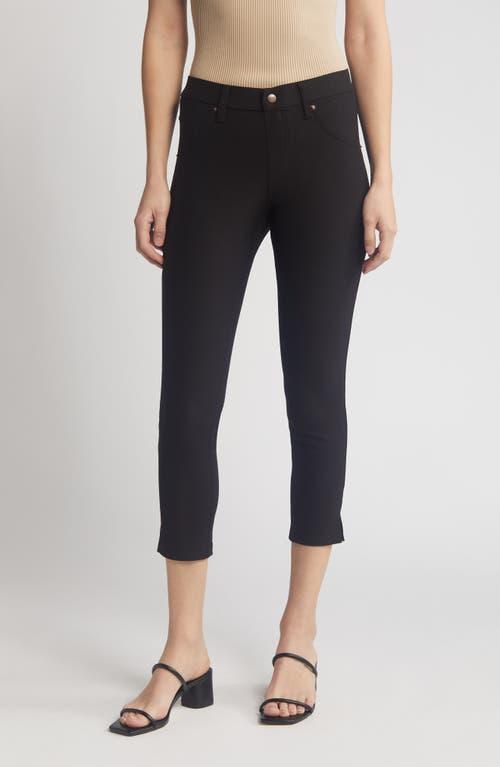 HUE Ankle Slit Essential Denim Capri Leggings (Medium Wash) Women's Clothing Product Image